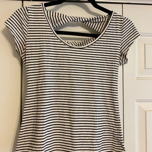 Striped Top with Backless Detail